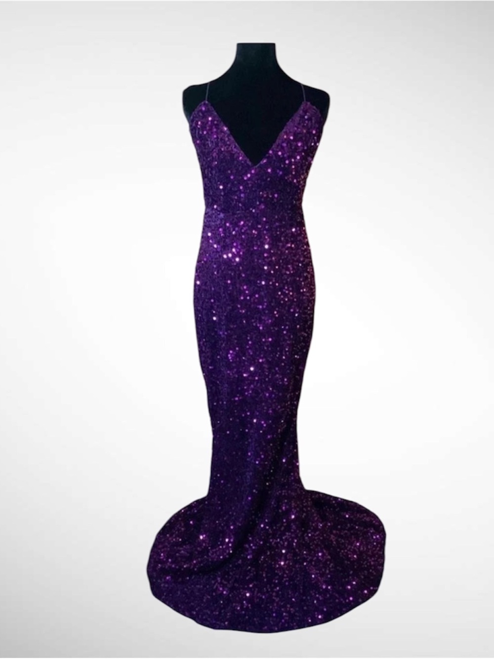 Sparkling Violet Sequin Mermaid Prom Dress